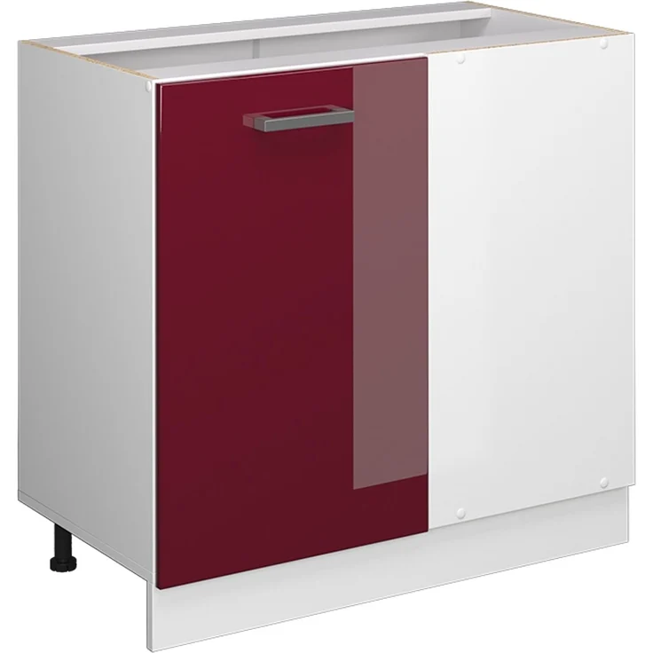 Küchenfront R-Line Rot Hochglanz 39.6 x 71.3 cm Möbelfront für den Eckunterschrank Vicco – Bild 5