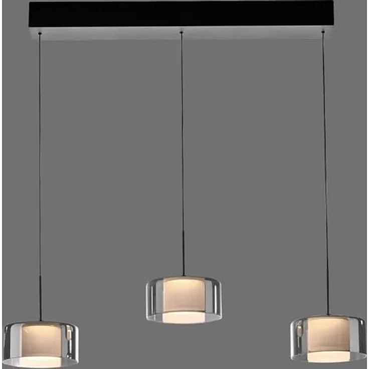 Paul Neuhaus LED-Hängelampe Rika, 71 cm, dreiflammig, dimmbar, höhenverstellbar, Glas, schwarz – Bild 2