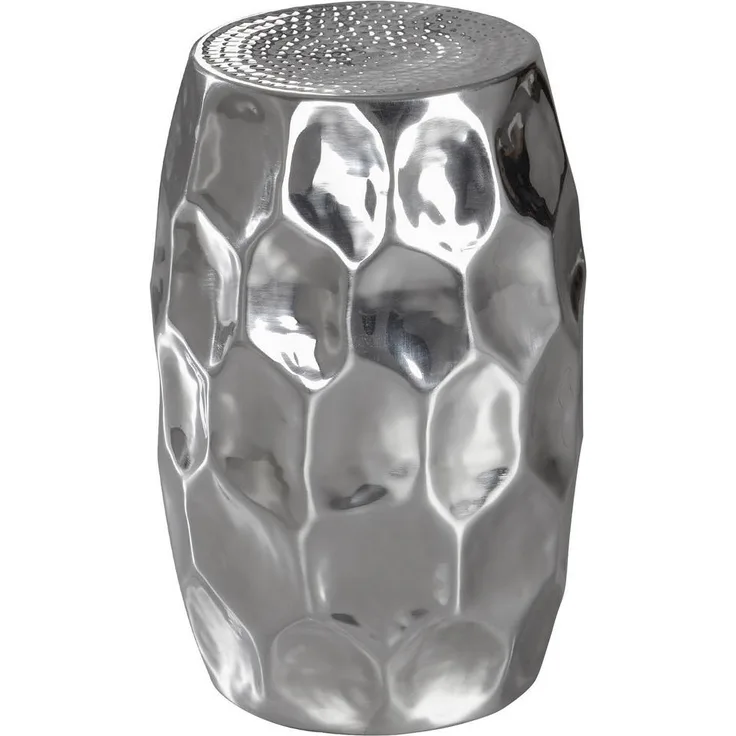 MID.YOU Beistelltisch, Silber, runder Metalltisch, 30x47x30 cm für Wohnzimmer