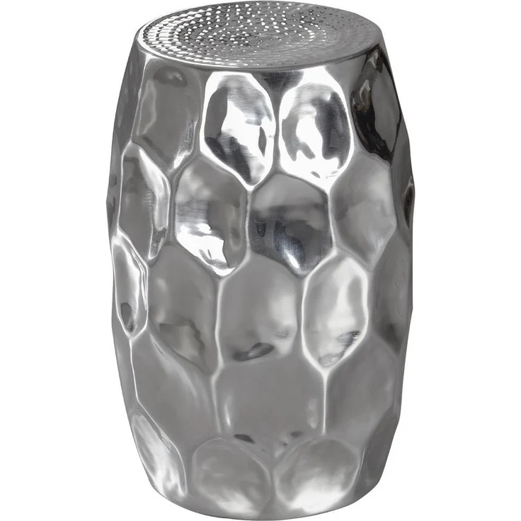 MID.YOU Beistelltisch, Silber, runder Metalltisch, 30x47x30 cm für Wohnzimmer