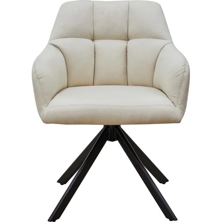 SVITA Esszimmerstuhl SORA, 360° drehbar, dick gepolstert, Stahlbeine, Stoffbezug, Beige – Bild 4