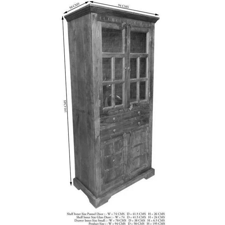 Vitrine Akazie 94x50x195 nougat lackiert OXFORD #452 – Bild 5