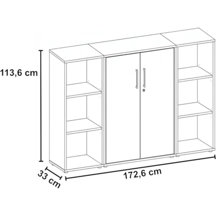 moebel-dich-auf Aktenschrank OFFICE EDITION (Set 2, abschließbar, Metallgriffen) Made in Germany – Bild 3