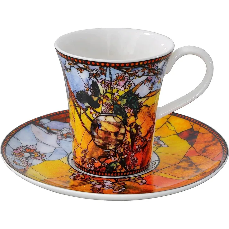 Goebel Sittiche - Espressotasse Artis Orbis Louis Comfort Tiffany Bunt Fine Bone China