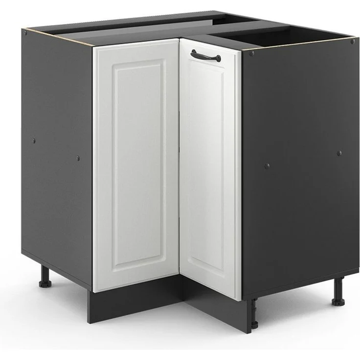 Eckunterschrank R-Line Weiß Landhaus 75.6 cm ohne Arbeitsplatte Vicco – Bild 5