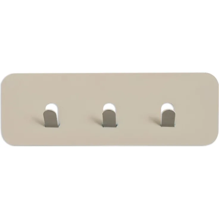 Garderobenleiste >Tilly 1< 3 Haken, in cremeweiß, Metall - 30x10x3cm (BxHxT)