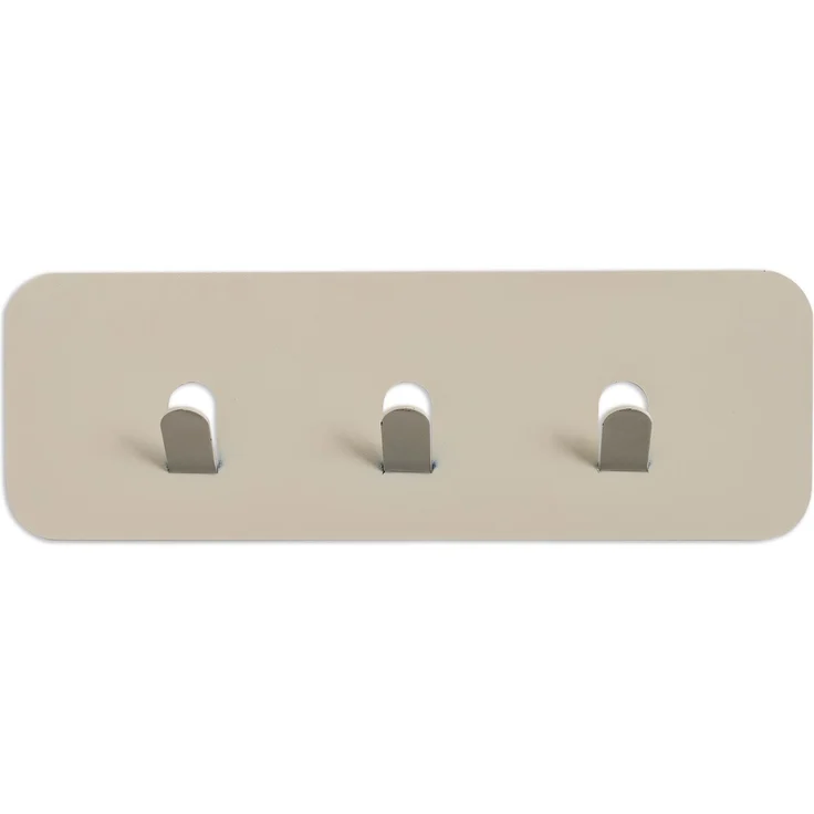Garderobenleiste >Tilly 1< 3 Haken, in cremeweiß, Metall - 30x10x3cm (BxHxT) – Bild 1