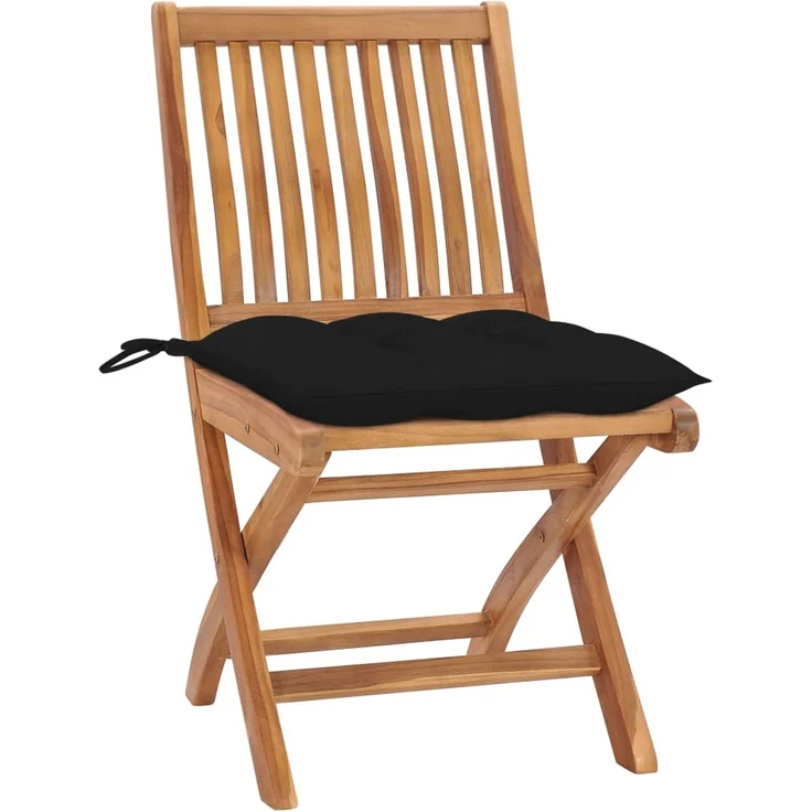 vidaXL Klappbare Gartenstühle mit Kissen 6 Stk. Massivholz Teak 3072856 – Bild 3