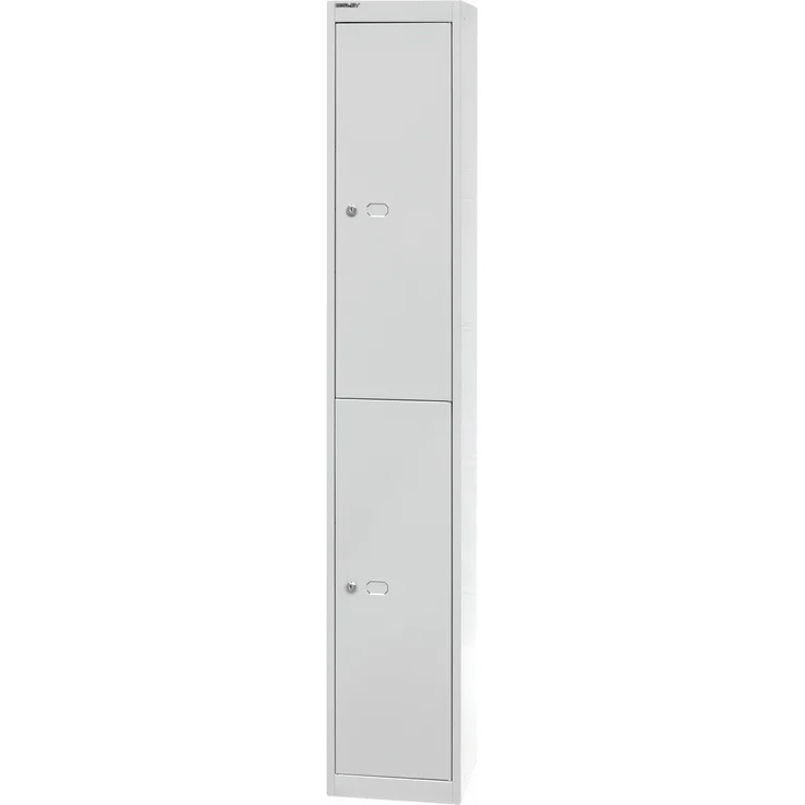 Bisley Garderobenschrank Office, 1 Abteil, 2 Fächer, T 305 mm, Farbe lichtgrau – Bild 3