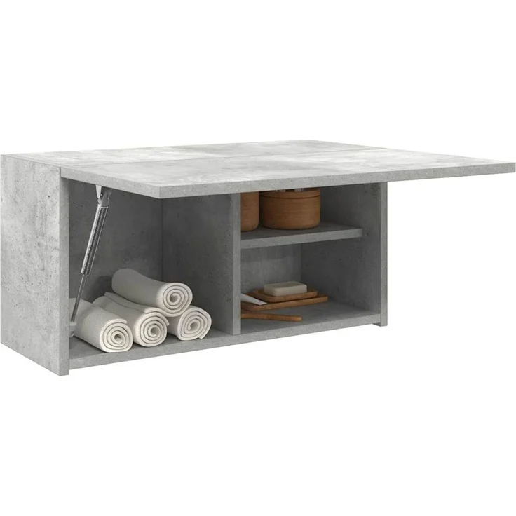 Bad-Wandschrank Betongrau 60 x 25 x 30 cm Holzwerkstoff – Bild 1
