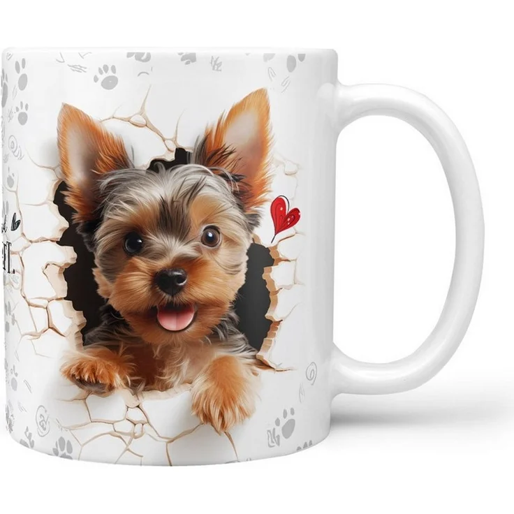 Sunnywall Tasse Yorkshire Terrier - Hund Hunderasse - Geschenk für Hundeliebhaber, Keramik, inkl. Geschenkkarte – Bild 1