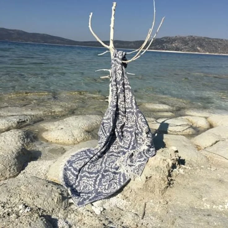 Mijolnir 'Barok - Dark Blue' Fouta (Strandtuch), Dunkelblau, 90x170 cm