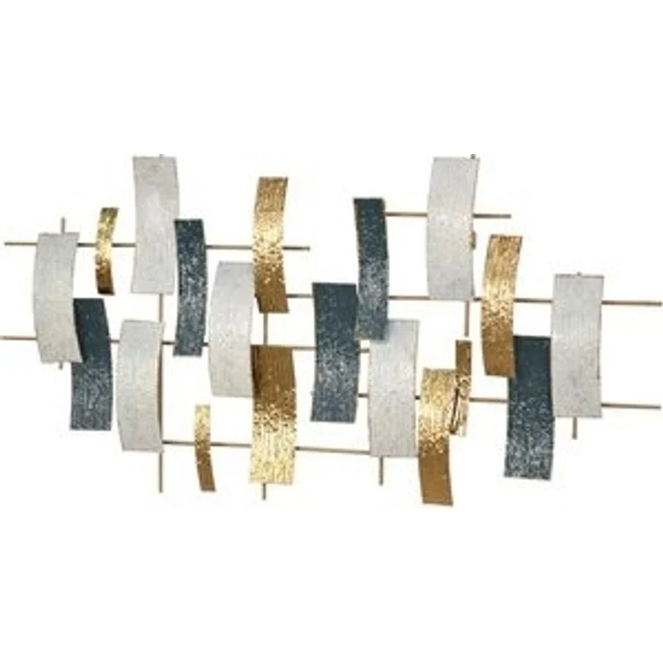 Metall Wanddekoration "Ilse" 120 cm creme/blau/gold – Bild 5