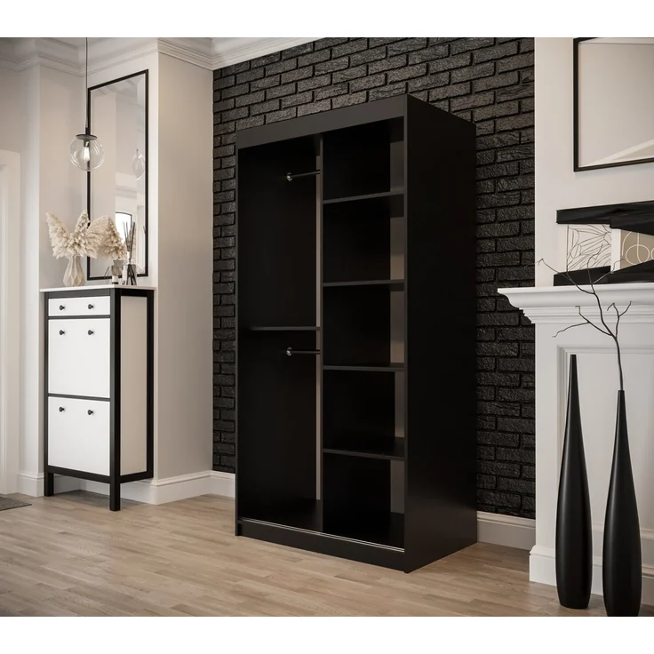 ABIKS MÖBEL Schwebetürenschrank OLD STYLE T1 Schlafzimmerschrank, Schiebetüren, Kleiderstange, Regalen – Bild 2