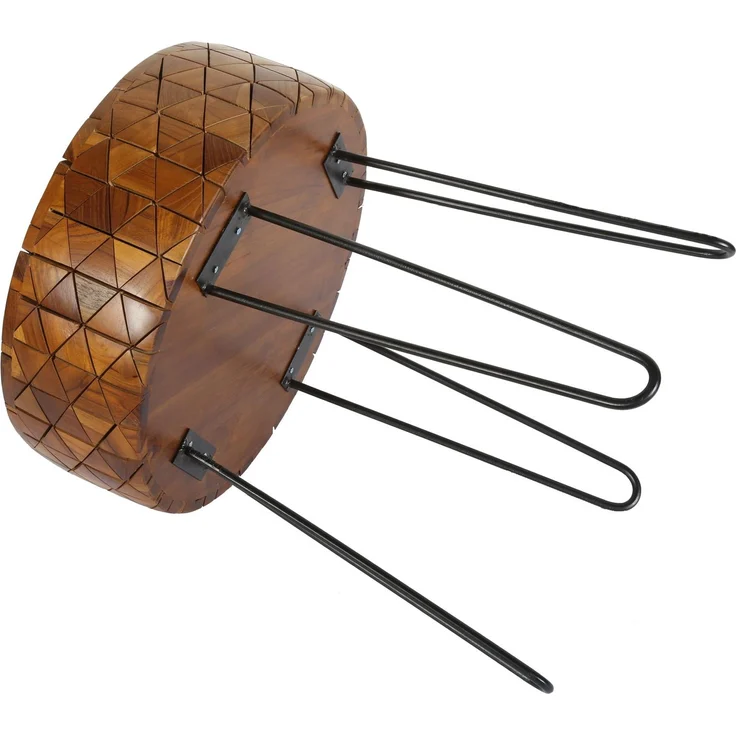 Teak Beistelltisch Sophie mit Haarnadel Beinen – Bild 4