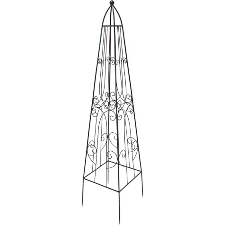 Rankturm "Romance" aus Metall, dunkelbraun in Antik Optik, 115 cm hoch, Rankhilfe, Rankgerüst, Rankgitter – Bild 3