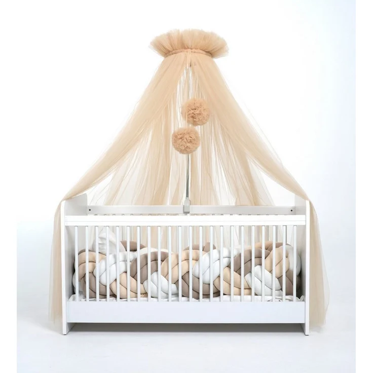 Baby Fancyroom Betthimmel Tüll Betthimmel für Babybett Babywiege Beistellbett Moskitonetz, 165cm lang, mit 2 Bommeln – Bild 5