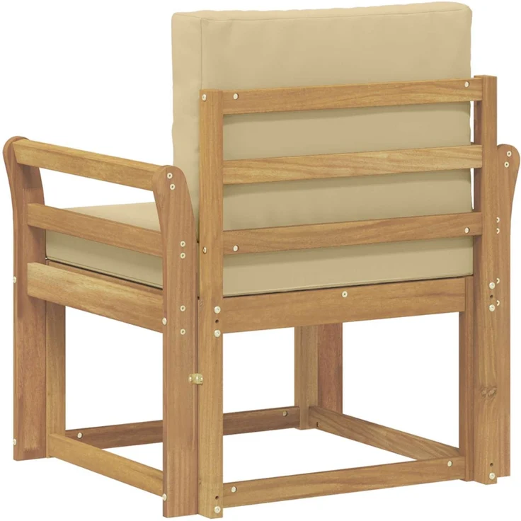 vidaXL 2 Stück Outdoor-Sofagarnitur Polyester Weiß und Beige 3438977 – Bild 5