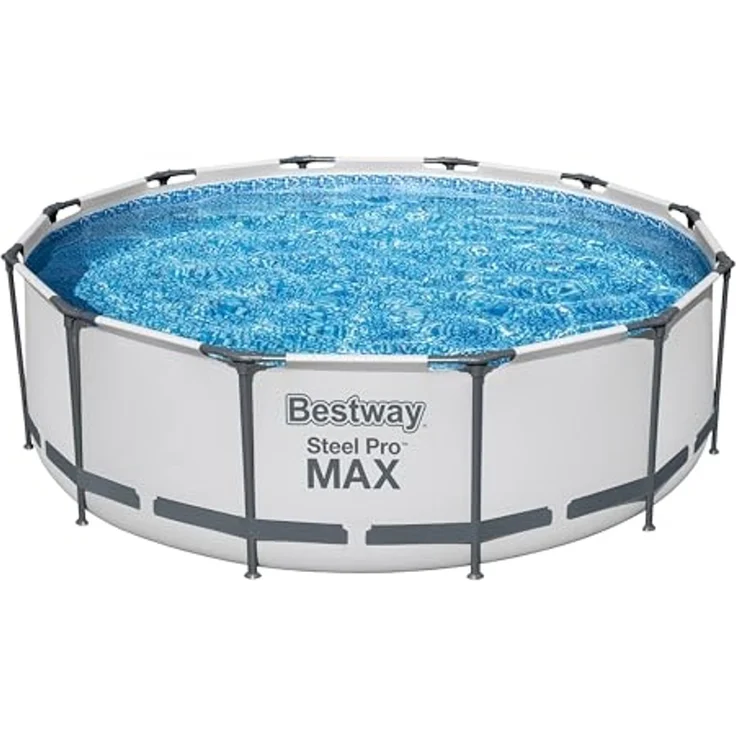Steel Pro MAX™ Solo Pool ohne Zubehör Ø 366x100 cm, lichtgrau, rund – Bild 1