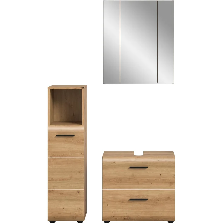 Badkombination (B/H/T: 105x185x30 cm) in Artisan Oak Nachbildung und Artisan Oak Nachbildung – Bild 2