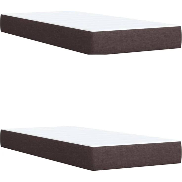 vidaXL Boxspringbett mit Matratze Dunkelbraun 200x200 cm Stoff 3289104 – Bild 10