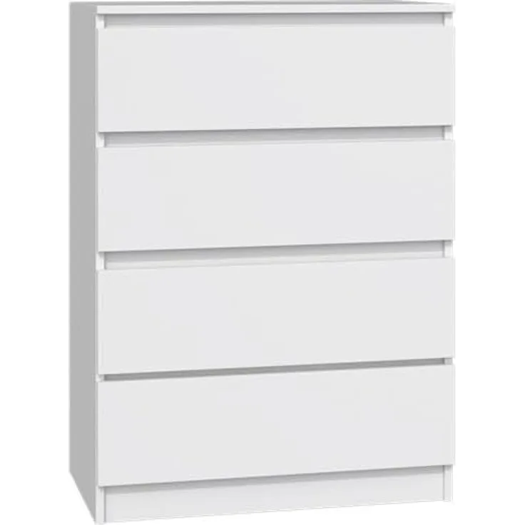 Home Collective Kommode weiß Schubladen, Schlafzimmer Flur kleiner Nachttisch, Schrank, Sideboard, Highboard, Breite 70 cm Höhe 97cm mit vier Schubladen
