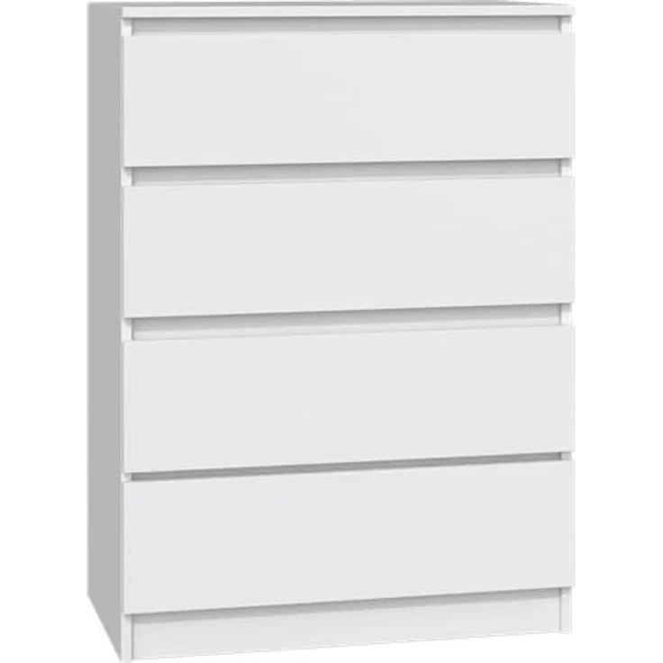 Home Collective Kommode weiß Schubladen, Schlafzimmer Flur kleiner Nachttisch, Schrank, Sideboard, Highboard, Breite 70 cm Höhe 97cm mit vier Schubladen – Bild 1