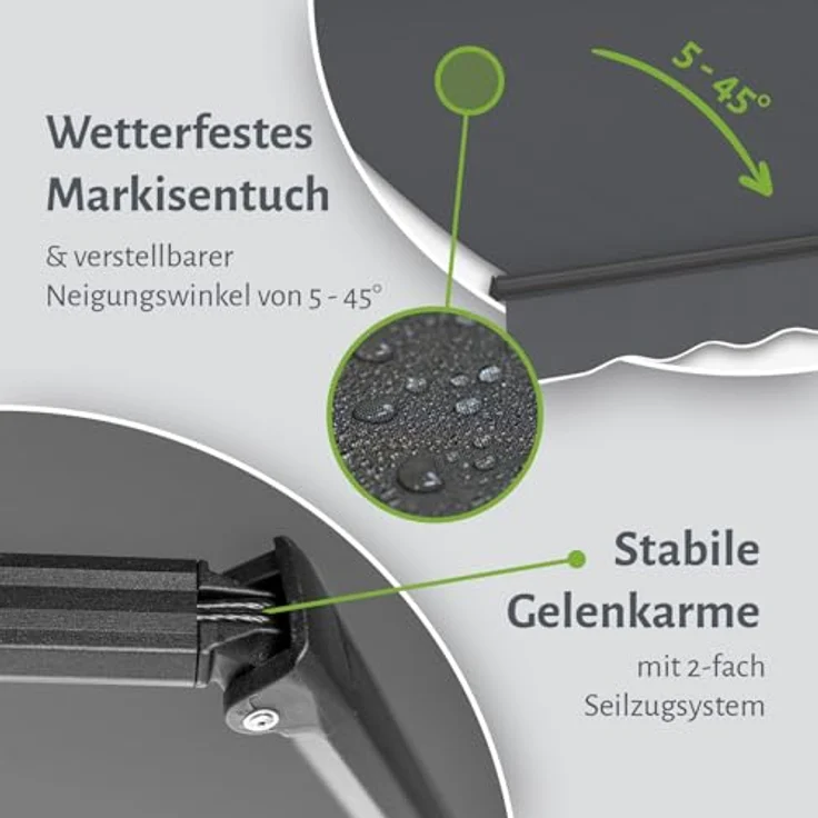 empasa Gelenkarmmarkise "START PLUS" elektrische Markise mit Fernbedienung & Handkurbel – Bild 4