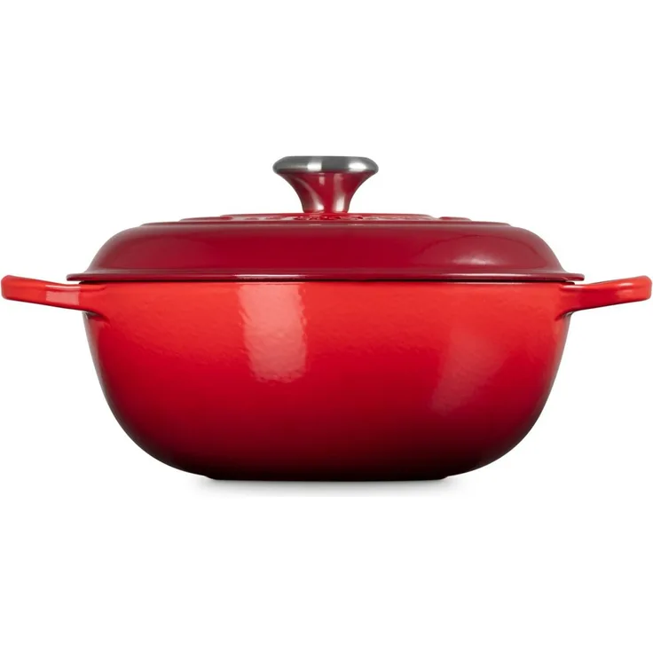 Le Creuset Stew Pot Rund Signature 26 cm Kirschrot - Rot - 26 cm