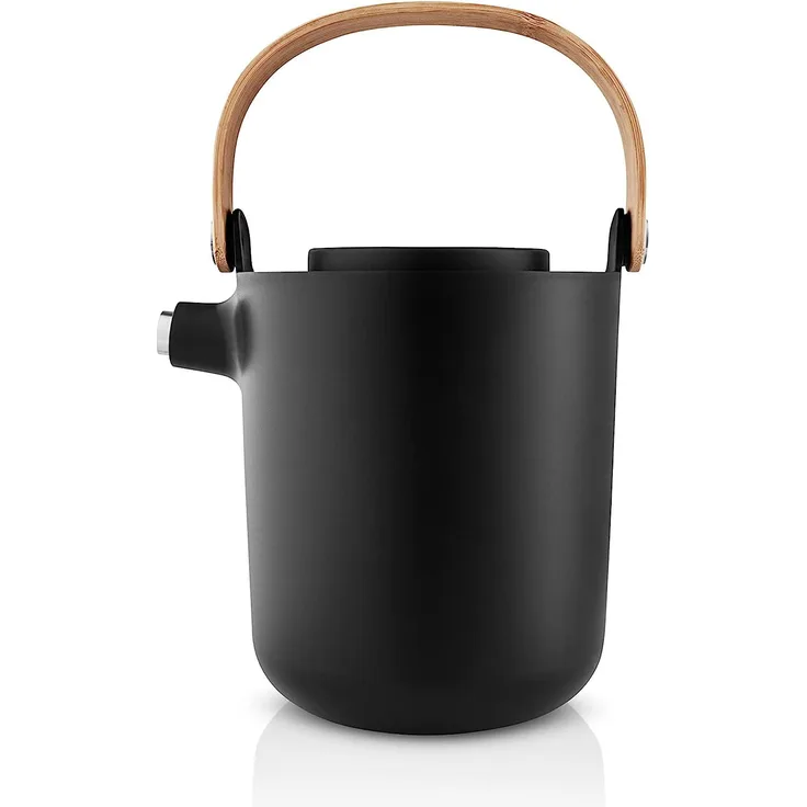 Eva Solo Tee-Thermokanne Nordic Kitchen, Isolierkanne, Edelstahl, Kunststoff, Black, 1 L, 520439