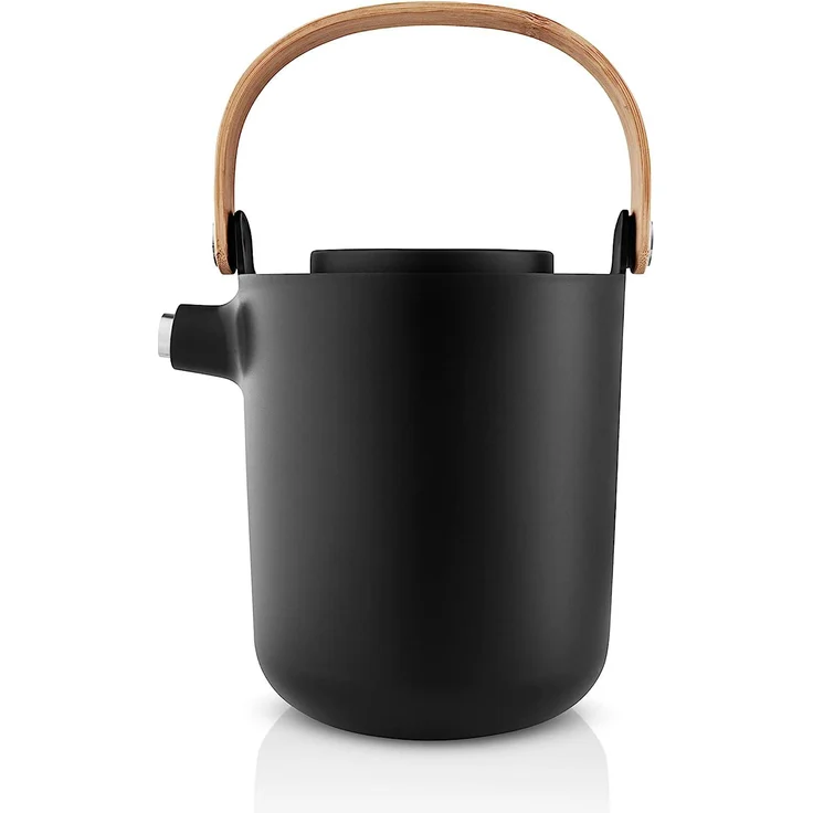 Eva Solo Tee-Thermokanne Nordic Kitchen, Isolierkanne, Edelstahl, Kunststoff, Black, 1 L, 520439