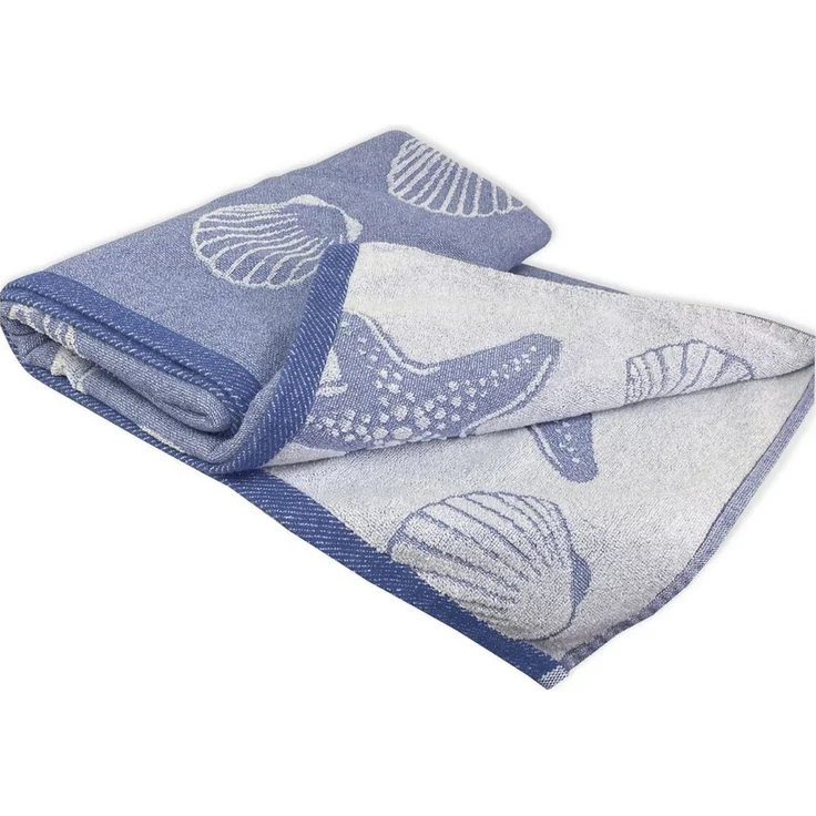 Delindo Lifestyle Strandtuch MIAMI, Frottee, Baumwolle, Frottier (1-St), mit Muschelmotiv in 3-D-Optik – Bild 2