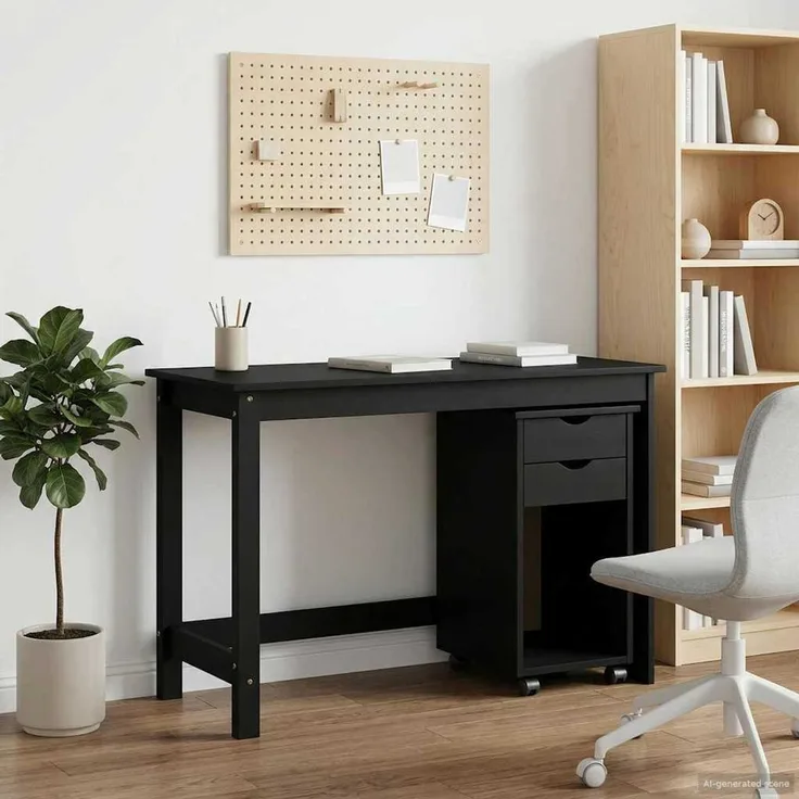 vidaXL Schreibtischschrank-Set MOSS 2 stk. Schwarz 112 x 50 x 75 cm 3438778