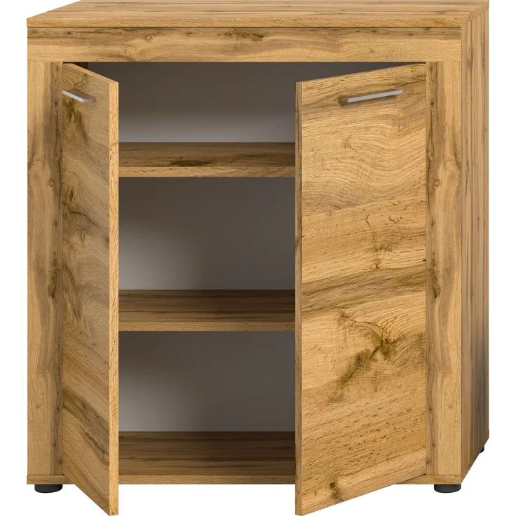 xonox. home Wohnen Jam X8BM9T20 Highboard Hochkommode Wohnzimmerschrank Hochschrank in Wotan Eiche Melamin, ca. B/H/T: 80 x 88 x 35 cm – Bild 3