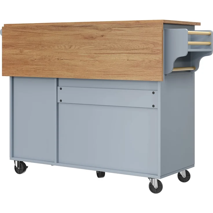 Abrihome Kücheninsel mit Stauraum 110x45-75x92 cm, Blau – Bild 8