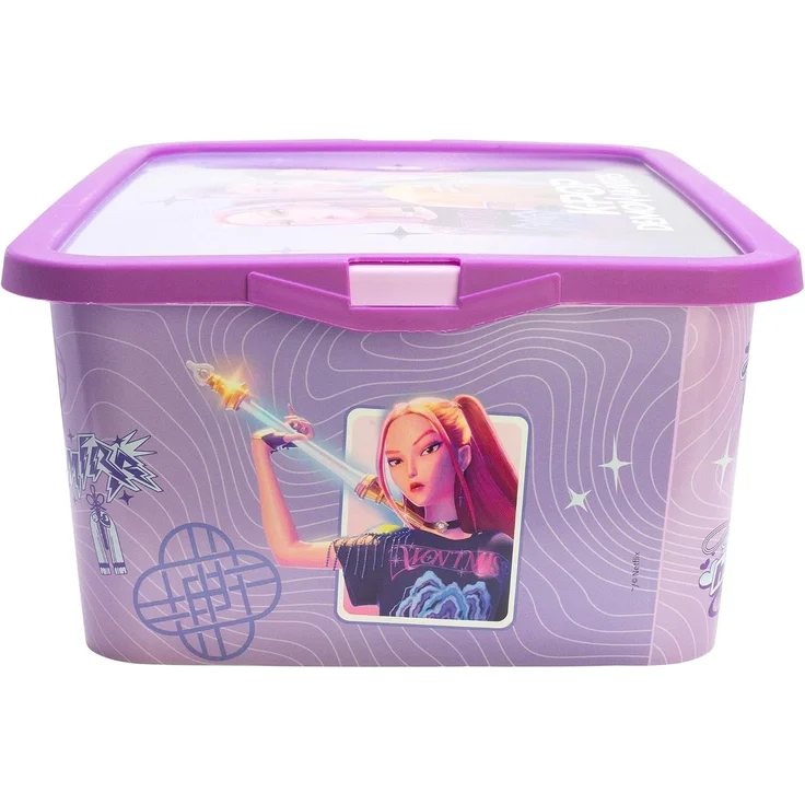 KPop HUNTRIX Violet Aufbewahrungsbox 13 L Ordnungsbox Klickbox für Spielzeug und Zubehör – Bild 3