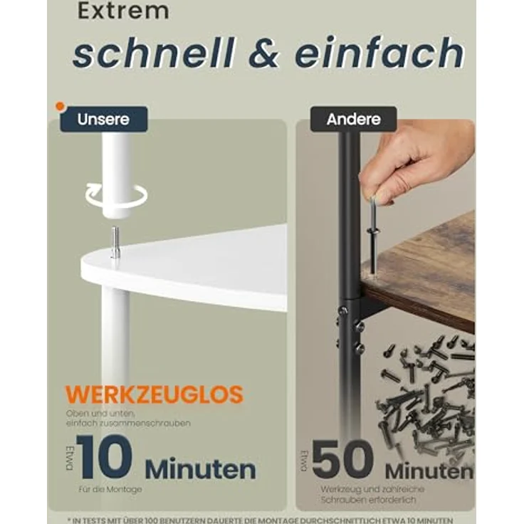 SONGMICS HOME Superschnelle werkzeuglose Montage, TV-Schrank für Fernseher bis zu 50 Zoll, Fernsehtisch, Lowboard, Wohnzimmer, 110 x 35 x 46 cm, Regal, schneeweiß-mattweiß LTV500W01 – Bild 5