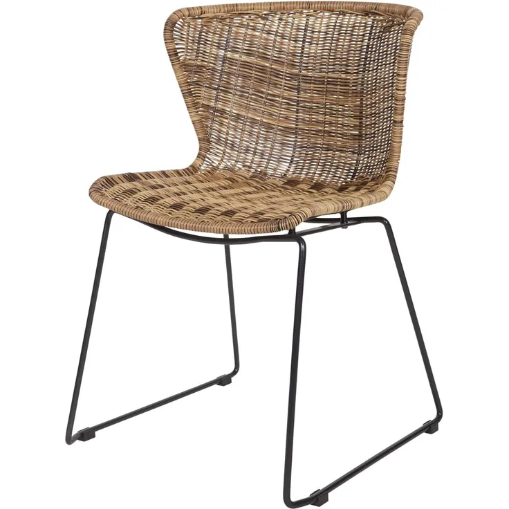 Gartenstuhl Wings aus Rattan, 2er-Set, Natur