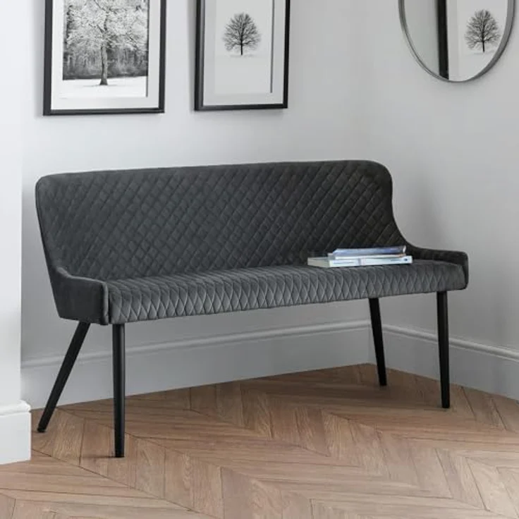 Julian Bowen Luxe Bank mit hoher Rückenlehne, grau – Bild 2