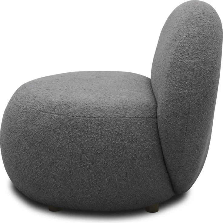 DOMO. collection Sessel 700 016, Polstersessel, rund, gepolsterte Rückenlehne, Füße mit Filzgleitern, Armsessel, Polsterganitur, 73 x 75 x 76 cm (BxTxH), grau – Bild 4