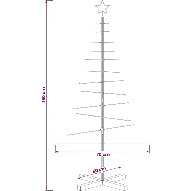 vidaXL Metall Weihnachtsbaum KUOPIO 150 cm Stahl Weiß 42053875 – Bild 7