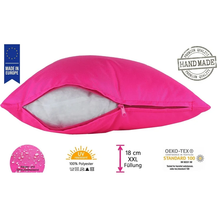 JACK Dekokissen 60x60 cm Outdoor Lounge Kissen inkl. XXL Füllung, starke Füllung, strapazierfähig, wasserabweisend, In- und Outdoor – Bild 3