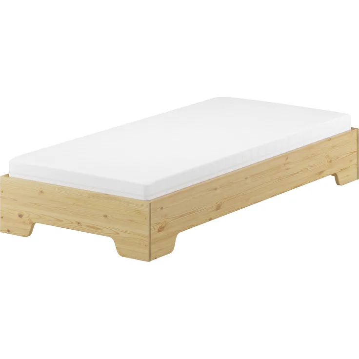 Komplettset Bett 80x190 Massivholz Kiefer Matratze Rost 60.56-08-190M