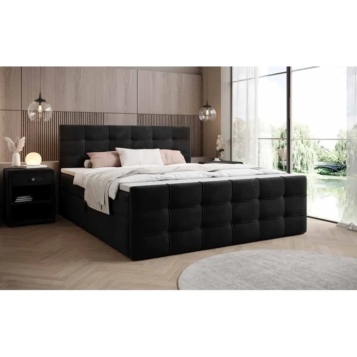 Luxusbetten24 Boxspringbett Luxor in Samt, mit Stauraum – Bild 2
