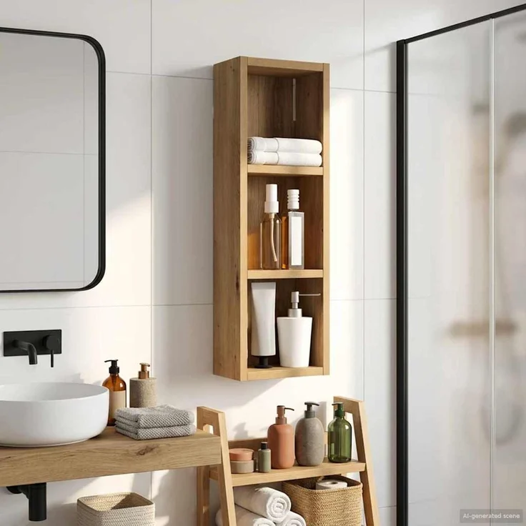 vidaXL Badezimmer-Wandschrank Kunsthandwerk Eiche 20 x 10 x 60,5 cm 889294 – Bild 5