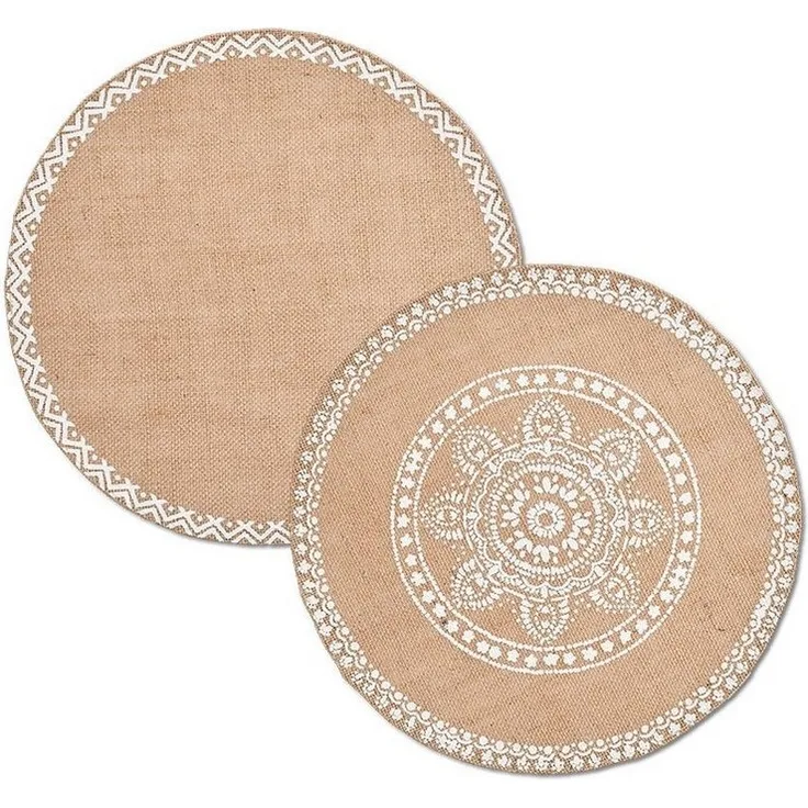 Zeller Present Platzset Ethno, (1-St), Jute, natur, Ø38 cm (1 Stück)