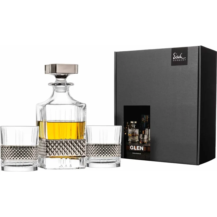 Eisch Glen Whisky Set platin im Geschenkkarton