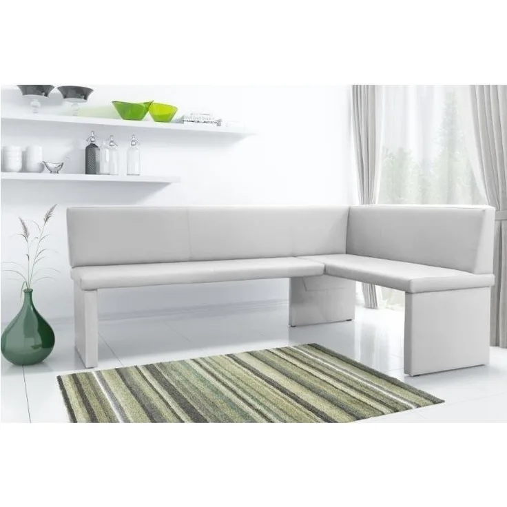 Eckbank Bank Küchenbank -Cora XL / L - Kunstleder Weiss 196x142 cm