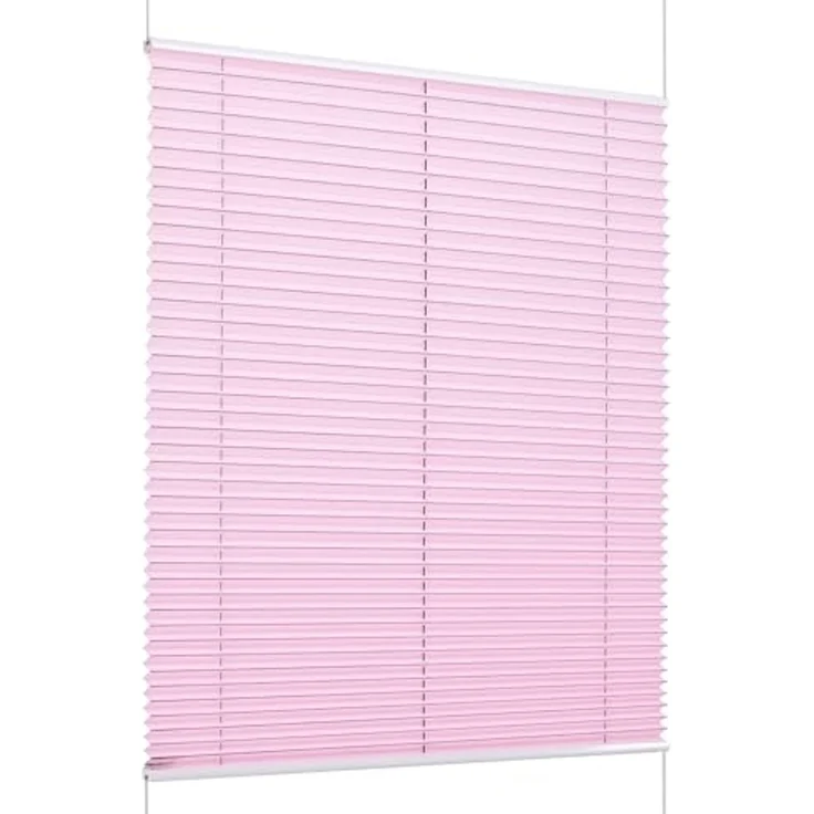 K-Home Klemmfix-Plissee Florida Rosa 65x210 cm (B x L) einzigartiges Design mit bezauberndem Lichteffekt – Bild 1
