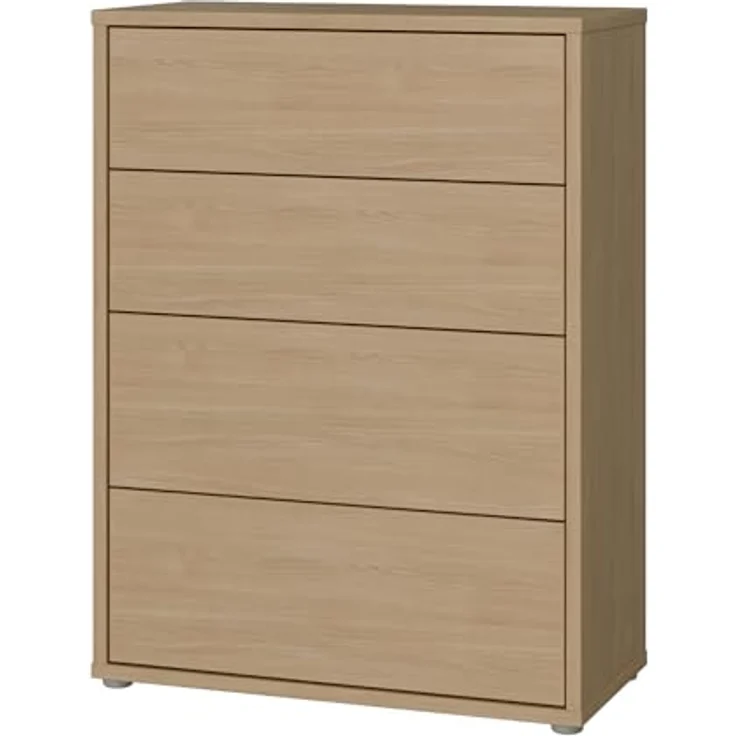 Forte Alice Springs Kommode 70 80, modern-minimalistisch, 4 Schubladen, Wohn-/Schlafzimmer, Holzwerkstoff, Elegancia Eiche Holzdekor, 74,5 cm breit x 99,1 cm hoch x 34,9 cm tief – Bild 9